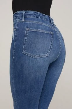 Coupon ⌛ GOOD AMERICAN Skinny GOOD WAIST RAW EDGE | BLUE628 🤩 27 GOOD AMERICAN Skinny GOOD WAIST RAW EDGE | BLUE628