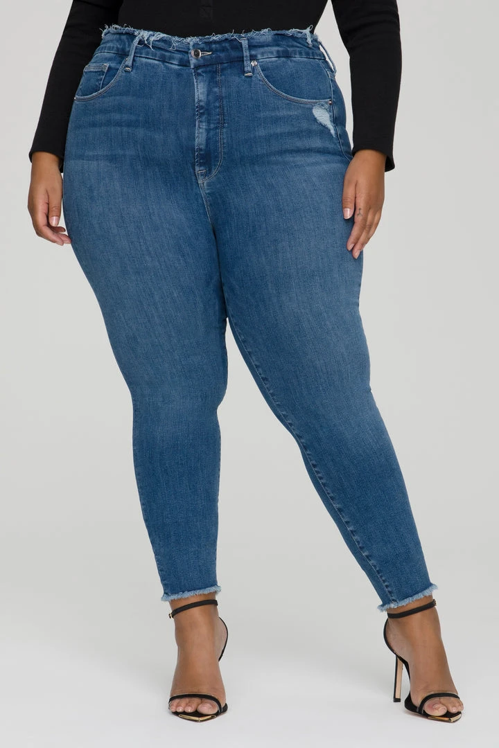 Coupon ⌛ GOOD AMERICAN Skinny GOOD WAIST RAW EDGE | BLUE628 🤩 13 GOOD AMERICAN Skinny GOOD WAIST RAW EDGE | BLUE628