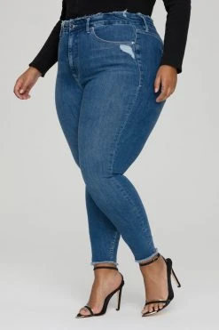 Coupon ⌛ GOOD AMERICAN Skinny GOOD WAIST RAW EDGE | BLUE628 🤩 31 GOOD AMERICAN Skinny GOOD WAIST RAW EDGE | BLUE628