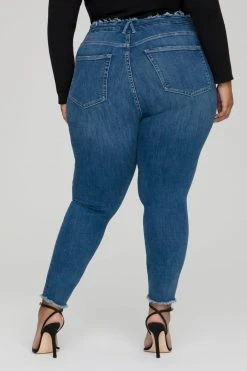 Coupon ⌛ GOOD AMERICAN Skinny GOOD WAIST RAW EDGE | BLUE628 🤩 32 GOOD AMERICAN Skinny GOOD WAIST RAW EDGE | BLUE628