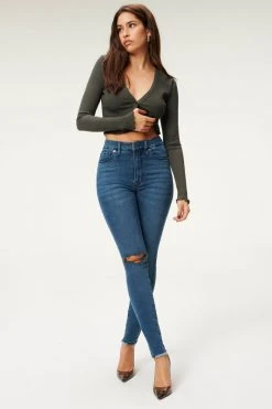 GA-SALE High Waisted GOOD WAIST JACKED STEP HEM | BLUE850