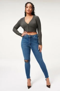 GA-SALE High Waisted GOOD WAIST JACKED STEP HEM | BLUE850