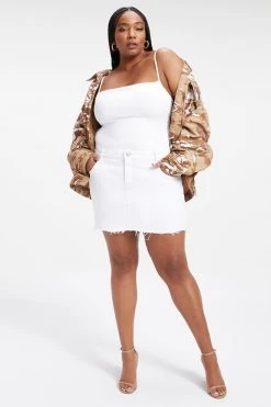 GA-SALE Brand New Denim GOOD WAIST MINI SKIRT | WHITE001