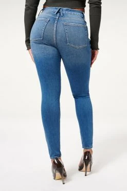 GA-SALE GOOD WAIST W/ NATURAL FRAY HEM | BLUE851 High Waisted