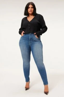 GA-SALE GOOD WAIST W/ NATURAL FRAY HEM | BLUE851 High Waisted