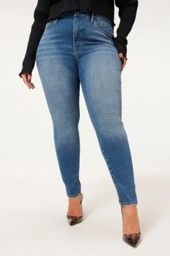 GA-SALE GOOD WAIST W/ NATURAL FRAY HEM | BLUE851 High Waisted