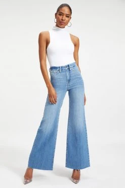 GOOD AMERICAN High Waisted GOOD WAIST PALAZZO | INDIGO030