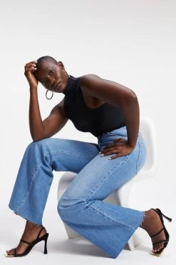 GOOD AMERICAN High Waisted GOOD WAIST PALAZZO | INDIGO030