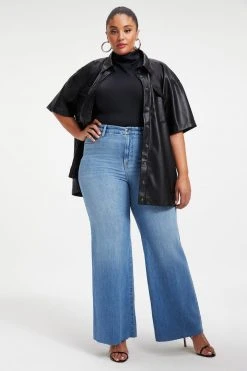 GOOD AMERICAN High Waisted GOOD WAIST PALAZZO | INDIGO030