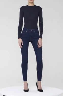 GOOD AMERICAN GOOD WAIST RAW EDGE | BLUE794 High Waisted