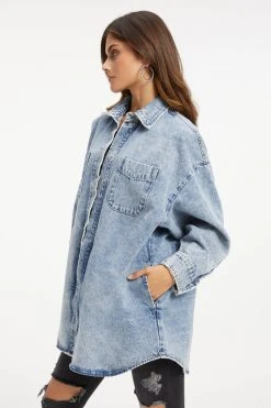 GOOD AMERICAN Summer Denim DENIM SHACKET | INDIGO299