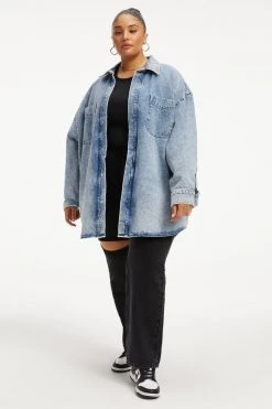 GOOD AMERICAN Summer Denim DENIM SHACKET | INDIGO299