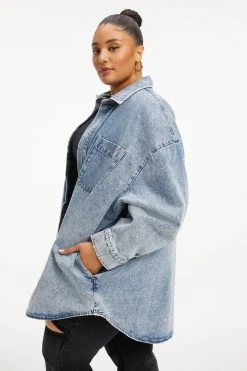 GOOD AMERICAN Summer Denim DENIM SHACKET | INDIGO299