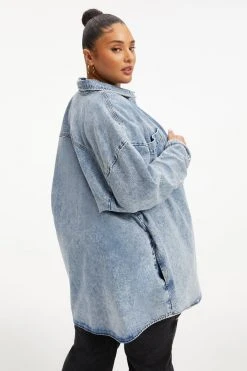 GOOD AMERICAN Summer Denim DENIM SHACKET | INDIGO299
