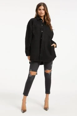 GOOD AMERICAN DENIM SHACKET | BLACK001 Jackets