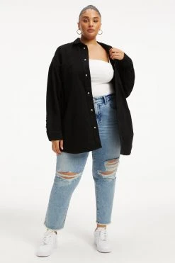 GOOD AMERICAN DENIM SHACKET | BLACK001 Jackets