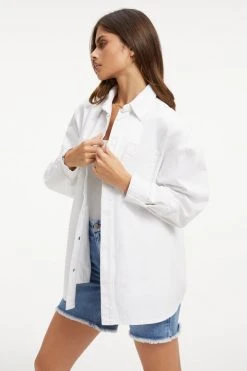 GOOD AMERICAN DENIM SHACKET | WHITE001 Summer Denim