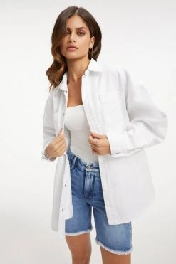 GOOD AMERICAN DENIM SHACKET | WHITE001 Summer Denim