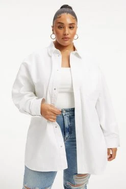 GOOD AMERICAN DENIM SHACKET | WHITE001 Summer Denim