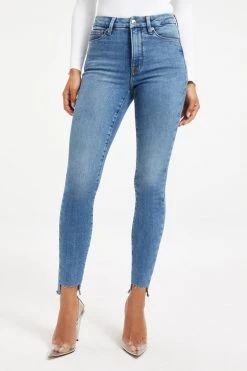 GOOD AMERICAN GOOD WAIST STEP HEM | INDIGO201