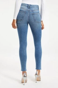 GOOD AMERICAN GOOD WAIST STEP HEM | INDIGO201