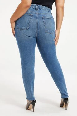 GOOD AMERICAN GOOD WAIST STEP HEM | INDIGO201