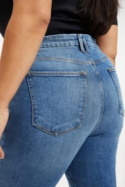 GOOD AMERICAN GOOD WAIST STEP HEM | INDIGO201