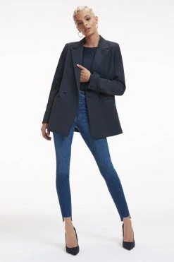 Good American Fashion Store 32 GOOD AMERICAN GOOD WAIST STEP HEM | INDIGO306 Brand New Denim