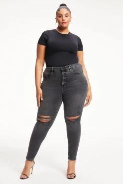 GOOD AMERICAN GOOD WAIST SPLIT POCKETS | BLACK275 High Waisted