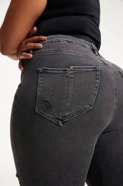 GOOD AMERICAN GOOD WAIST SPLIT POCKETS | BLACK275 High Waisted