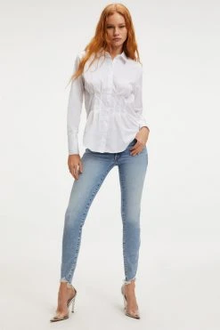 GA-SALE DART WAIST SHIRT | WHITE001 Tops