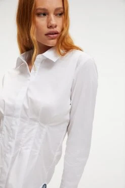 GA-SALE DART WAIST SHIRT | WHITE001 Tops