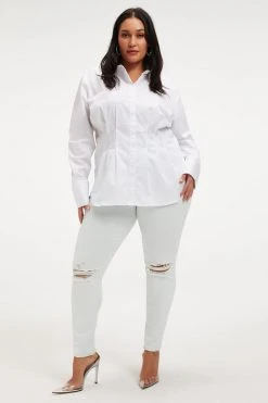 GA-SALE DART WAIST SHIRT | WHITE001 Tops