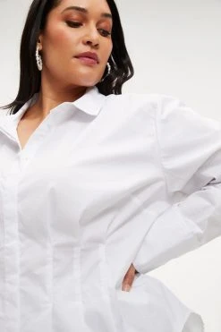 GA-SALE DART WAIST SHIRT | WHITE001 Tops