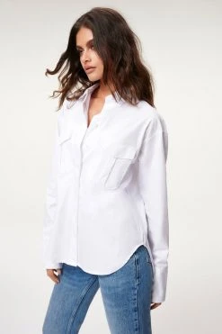 New 🥰 GOOD AMERICAN Tops THE GOOD SHIRT | WHITE001 ⭐ 16 GOOD AMERICAN Tops THE GOOD SHIRT | WHITE001