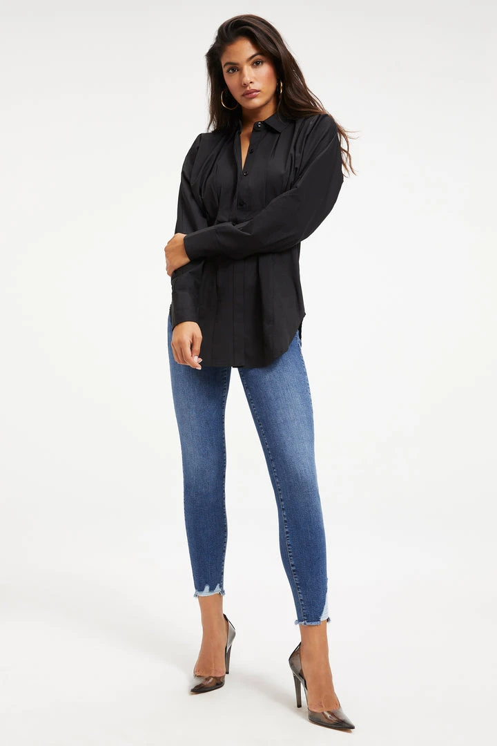 Buy 👏 GOOD AMERICAN DART POPLIN SHIRT | BLACK001 ✨ 5 GOOD AMERICAN DART POPLIN SHIRT | BLACK001