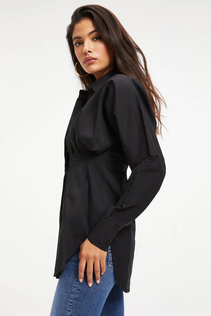 Buy 👏 GOOD AMERICAN DART POPLIN SHIRT | BLACK001 ✨ 6 GOOD AMERICAN DART POPLIN SHIRT | BLACK001