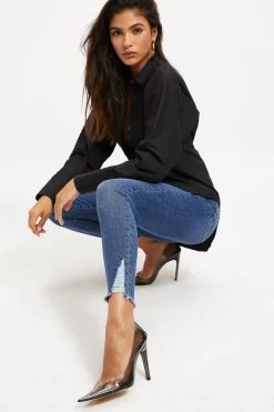 Buy 👏 GOOD AMERICAN DART POPLIN SHIRT | BLACK001 ✨ 18 GOOD AMERICAN DART POPLIN SHIRT | BLACK001