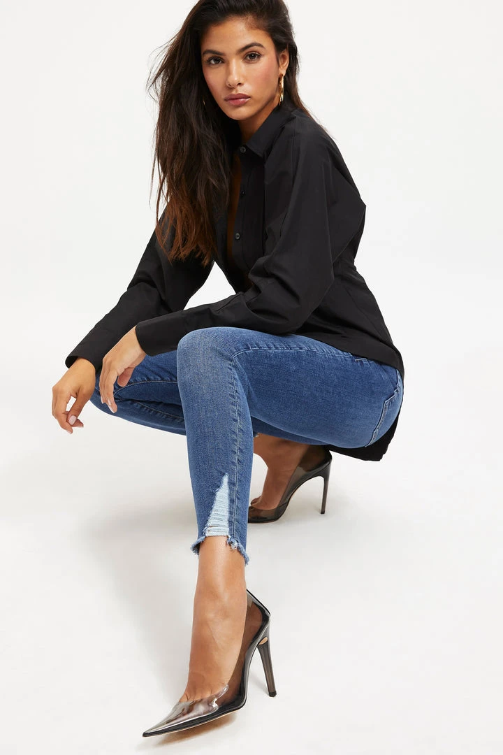 Buy 👏 GOOD AMERICAN DART POPLIN SHIRT | BLACK001 ✨ 7 GOOD AMERICAN DART POPLIN SHIRT | BLACK001