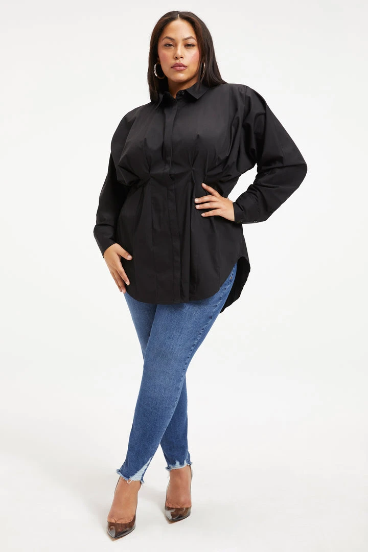 Buy 👏 GOOD AMERICAN DART POPLIN SHIRT | BLACK001 ✨ 11 GOOD AMERICAN DART POPLIN SHIRT | BLACK001