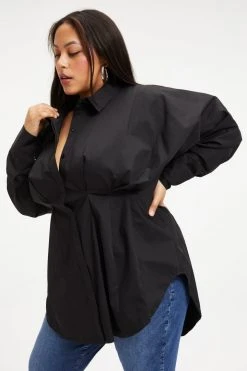 Buy 👏 GOOD AMERICAN DART POPLIN SHIRT | BLACK001 ✨ 20 GOOD AMERICAN DART POPLIN SHIRT | BLACK001