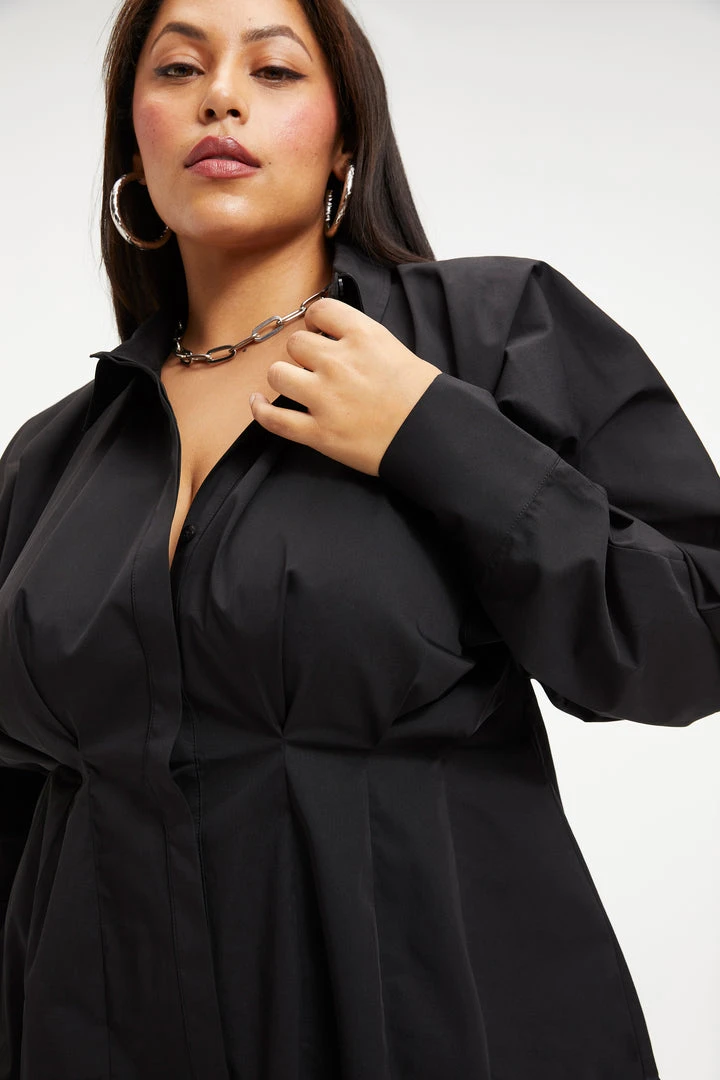 Buy 👏 GOOD AMERICAN DART POPLIN SHIRT | BLACK001 ✨ 2 GOOD AMERICAN DART POPLIN SHIRT | BLACK001