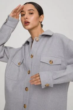 GA-SALE OVERSIZE WOOL SHACKET | DUSTY QUARRY001