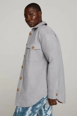 GA-SALE OVERSIZE WOOL SHACKET | DUSTY QUARRY001