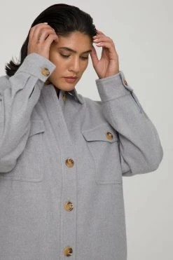 GA-SALE OVERSIZE WOOL SHACKET | DUSTY QUARRY001