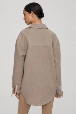 GA-SALE Jackets OVERSIZE WOOL SHACKET | HEATHERED SEPIA002