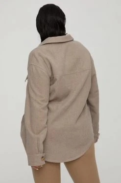 GA-SALE Jackets OVERSIZE WOOL SHACKET | HEATHERED SEPIA002