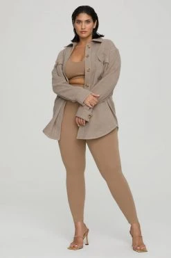 GA-SALE Jackets OVERSIZE WOOL SHACKET | HEATHERED SEPIA002