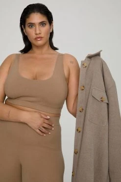 GA-SALE Jackets OVERSIZE WOOL SHACKET | HEATHERED SEPIA002