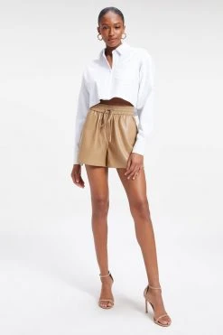 GOOD AMERICAN THE GOOD SHIRT CROPPED | WHITE001